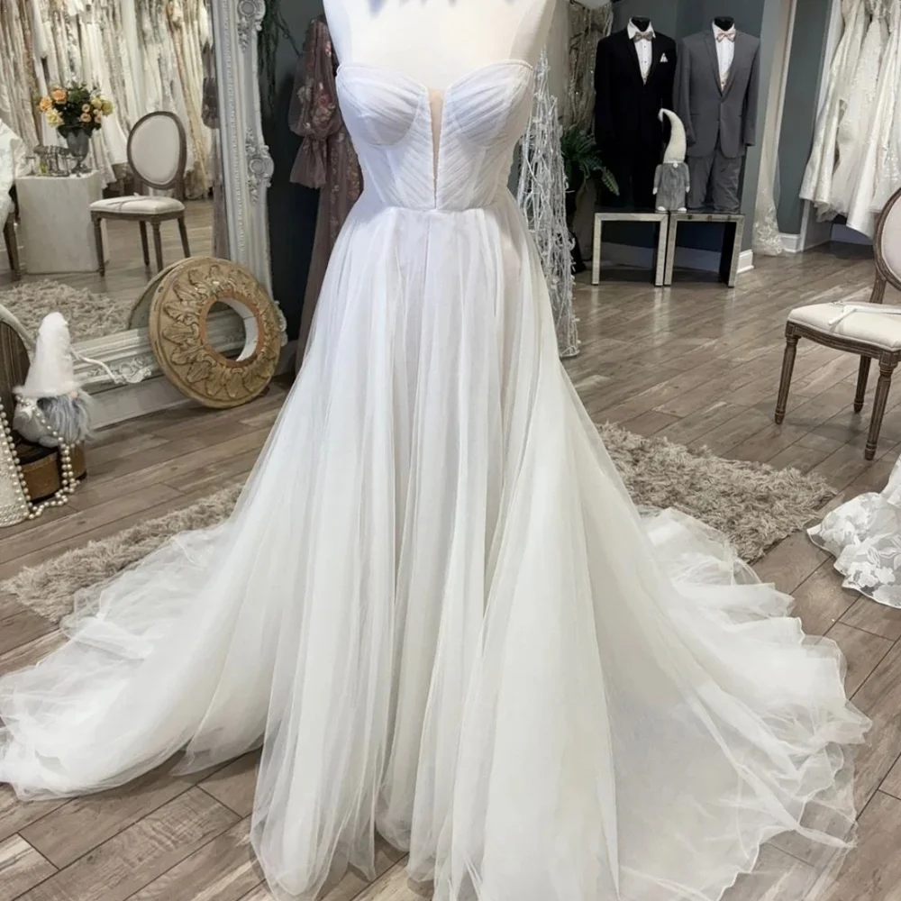 Martina Liana 1497 Sheer Corset A-Line Wedding Dress Size 12 NWOT - Picture 4 of 8